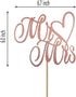 Mr and Mrs Cake Topper, Bride and Groom Sign, Wedding Engagement Cake Decorations, Double-faced Rose Gold Glitter