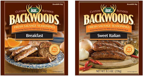 LEM Products Backwoods Breakfast Fresh Sausage Seasoning, Ideal & Products Backwoods Sweet Italian