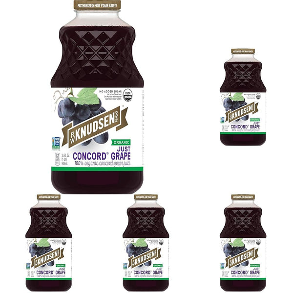 R.W. Knudsen Organic Just Concord Grape Juice, 32 Ounces (Packaging May Vary) (Pack of