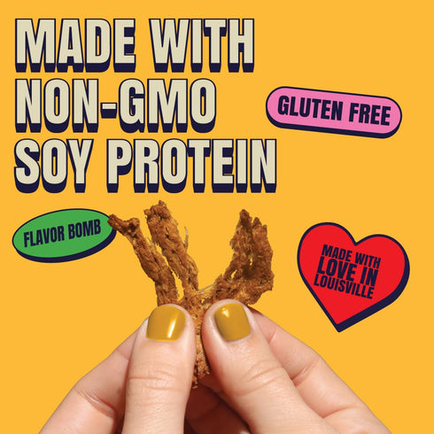 Louisville Vegan Jerky, Sweet & Smoky Carolina Mustard BBQ, Non-GMO, Gluten-Free, 3oz