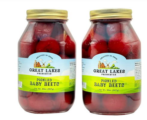 (15 OZ, 2.0, Count) Great Lakes Preserves Pickled Baby Beets, Whole Beets in Tangy Vinegar Brine, Gluten Free Pickled