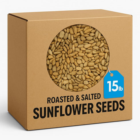 Triplenet Pricing Roasted & Salted Sunflower Seeds Shelled, 15lb Bulk Bag, No Shell Snack,
