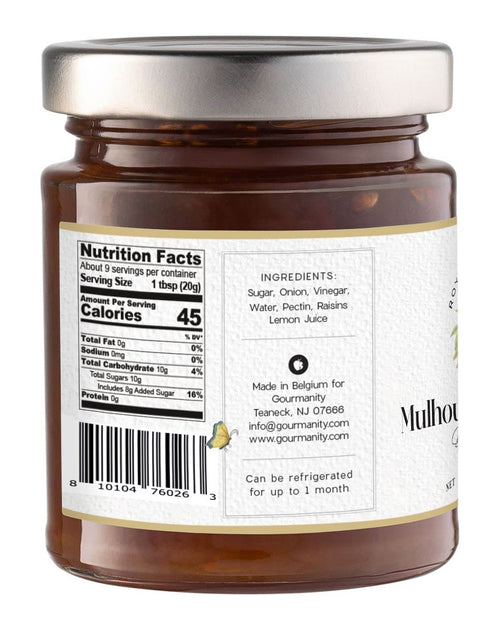 6.35oz Gourmanity Mulhouse Onion Jam, Sweet & Savoury Taste, Serve with Burgers, Grilled Meat and Fish, All Natural