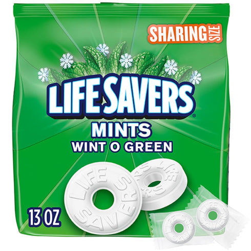 Life Savers Wint-O-Green Summer Candy Individually Wrapped Hard Mints, Sharing Size, 13