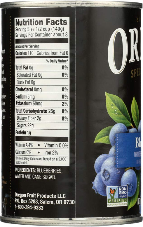 15 oz (4 pack) Oregon Fruit Products Blueberries in Light Syrup
