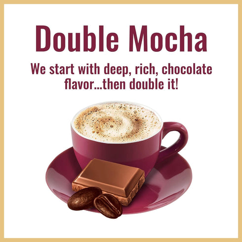 16 Oz Hills Bros Instant Double Mocha Cappuccino Mix, Easy to Use, Enjoy Coffeehouse Flavor from Home, Frothy, Rich