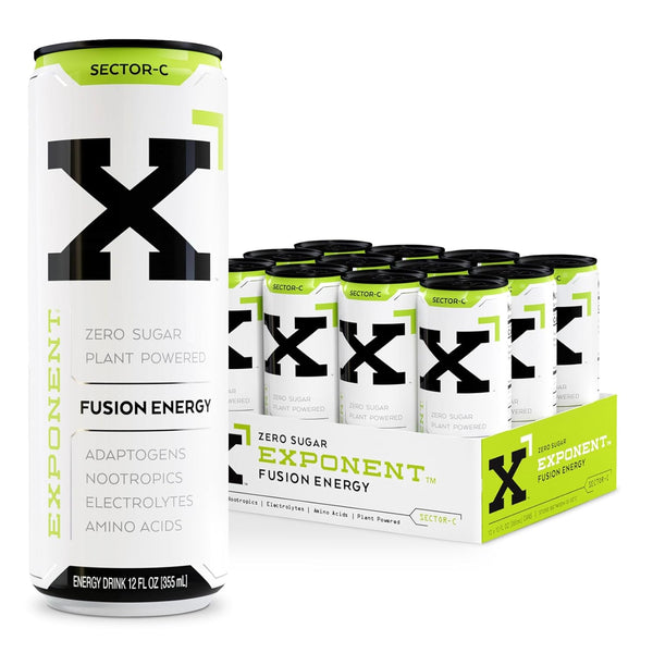 Exponent Sector-C Fusion Energy Drink | Pack of 12, 355mL Cans |