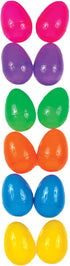 Easter Unlimited 2.5" 12 Pack Classic Bright Fillable Plastic Easter Eggs, Rainbow