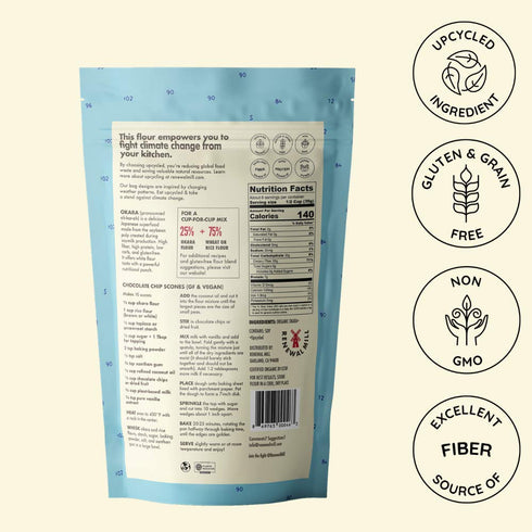 Renewal Mill Okara Flour, 8 oz, Non-GMO, Organic, Gluten-Free, 20g Fiber, 7g Protein, Keto Baking