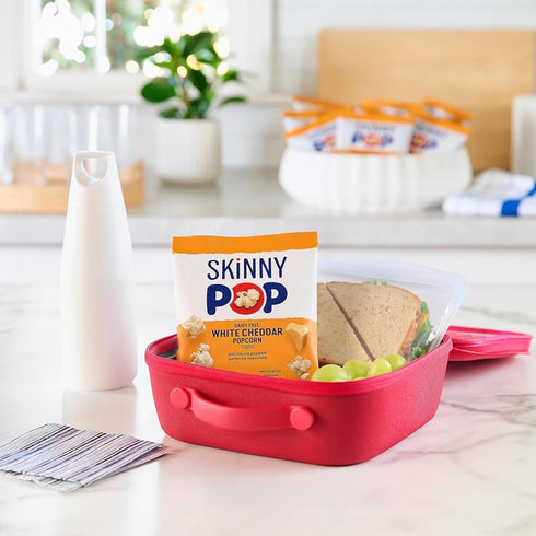 Pack, 0.5oz (40ct) SkinnyPop Popcorn, Original and Dairy-Free White Cheddar Variety Whole Grain Snack
