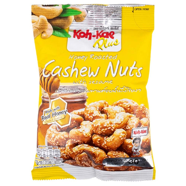 Koh-Kae Plus Brand, Cashew Nuts With Sesame, Honey Roasted 30g X 3 Packs