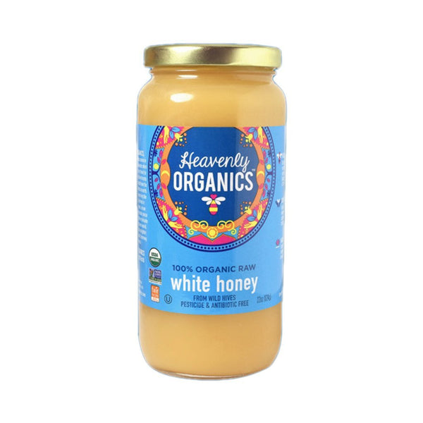 HlpiAMok Heavenly Organics 100% Organic Raw White Honey | 22 Oz | Pack