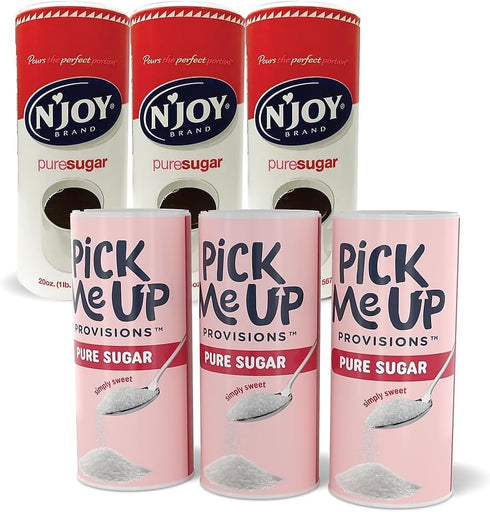 Pick Me Up Provisions 20 Oz 3 Pack Staples White Granulated Sugar Canister Pure Cane Sugar Coffee and Beverage