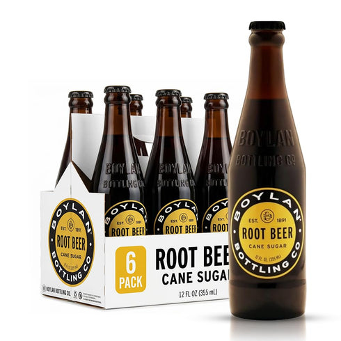 Boylan Bottling Pure Cane Sugar Soda Pop, Root Beer, 12 oz Glass