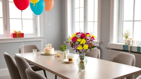 Stargazer Barn Let's Celebrate Mother's Day Bouquet with Vase Mothers Day Flowers for Mom Fresh Flower Delivery, Farm