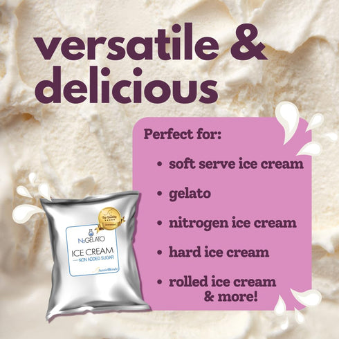 Frozen 1-Pack, AussieBlends No Added Sugar Ice Cream Mix For Soft Serve, Milkshakes, Sundaes, and Desserts | Soft Serve