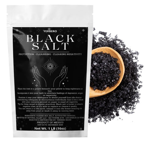 Yerbero - Black Salt for Protection1 LB (16oz) Essential Wiccan & Witchcraft