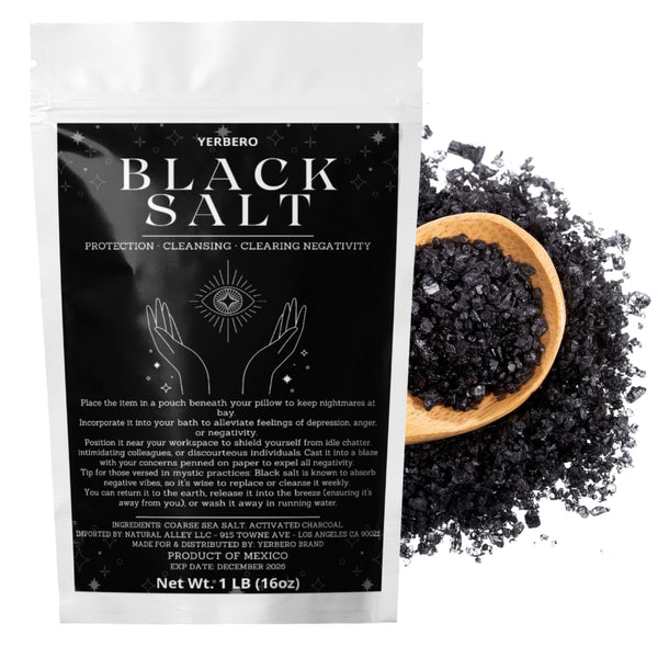 Yerbero - Black Salt for Protection1 LB (16oz) Essential Wiccan & Witchcraft