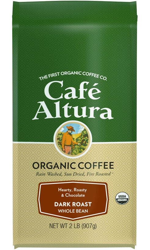 Cafe Altura Whole Bean Organic Coffee, Dark Roast, 2 lb Bag