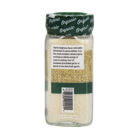 The Spice Hunter Garlic, Granulated, Organic, 2.2-Ounce Jar