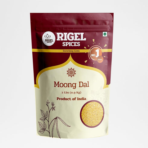 Rigel Spices Moong Dal 2 Lbs - Protein-Rich Yellow Mung Beans -