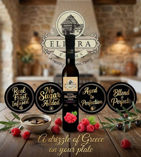 ELLORA FARMS A HEALTHY TOMORROW, TODAY Pack Pack 2 Ellora Farms, Combo Fresh Orange and Raspberry Infused Balsamic