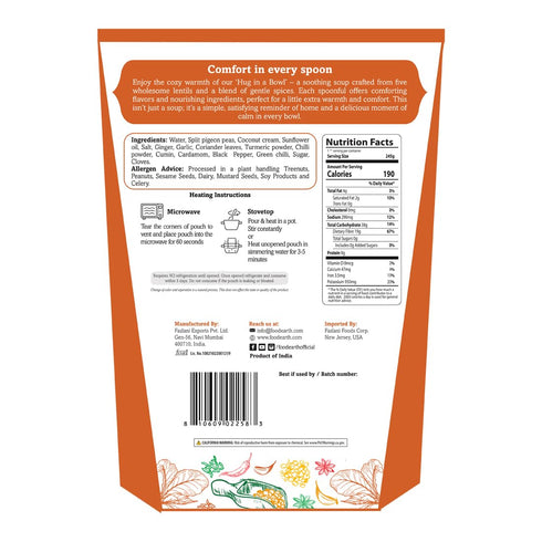 Pack 6 (300 10.58 oz Food Earth Hug in a Bowl Soup, of g Each), Vegan & Gluten-Free, Ready-to-Eat Five Lentil Soup