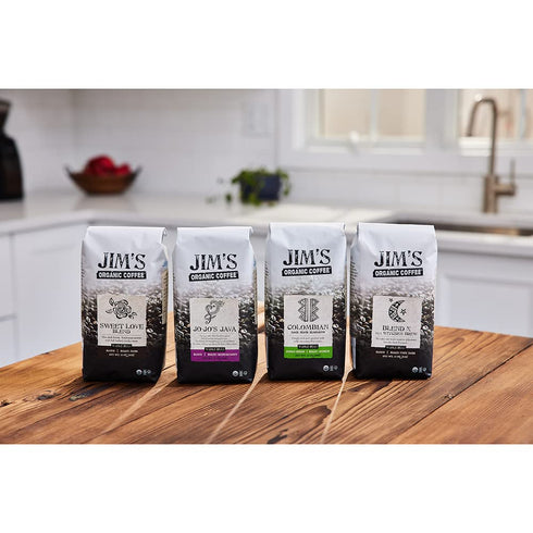 (11oz) -100% Jims Organic Coffee Blend X AKA Witches Brew: Whole Bean Very Dark Roast Arabica Coffee Beans - USDA