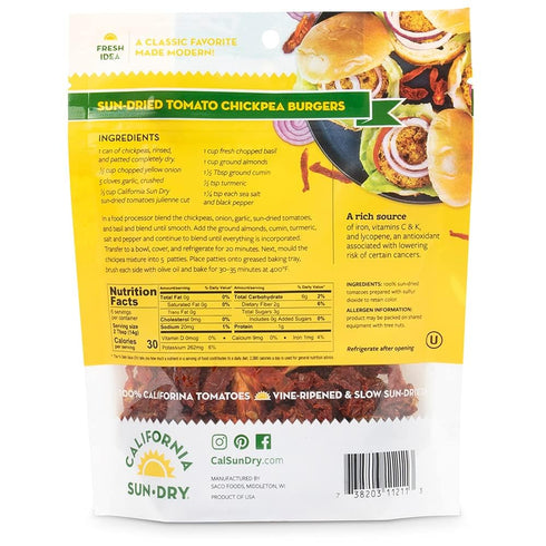3oz (Pack 2) Sun-Dried Tomatoes, Bag of Dry Julienne Cut, Ready to Eat, by CALIFORNIA SUN DRY | Gluten-Free