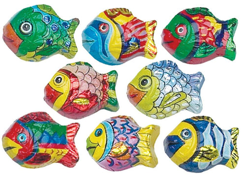 8 oz Madelaine Milk Chocolate Mini Fish Candy Spring Easter Chocolates, Individually Wrapped Tropical Fish, Smooth