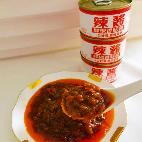 STARTZYK 80g/can,Picked (4 (3) Mushroom Sauce,Chili Sauce,Chili Paste,Mushroom Can,Chopped colorful pepper red & green