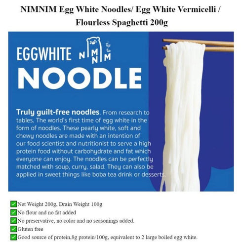 NIMNIM 35 Pack 3 Udon Egg White Noodle , No flour, Gluten Free, Weight loss, Kcal)