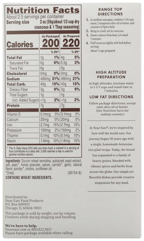 5.7 oz Near East Couscous Mix Mediterranean Curry