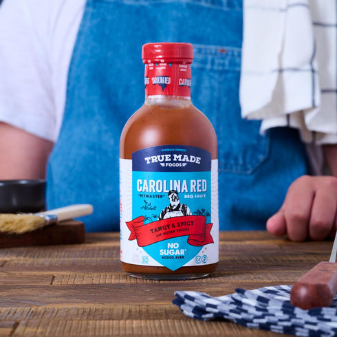 True Made Foods Carolina Red Barbecue Sauce, Spicy and Tangy, No Sugar Added, 18oz