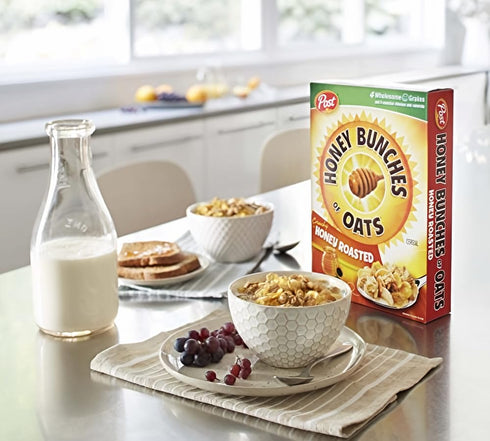 28 oz. (Pack 2) Honey Bunches of Oats with Crunchy Honey Roasted Cereal - VALUE SIZE