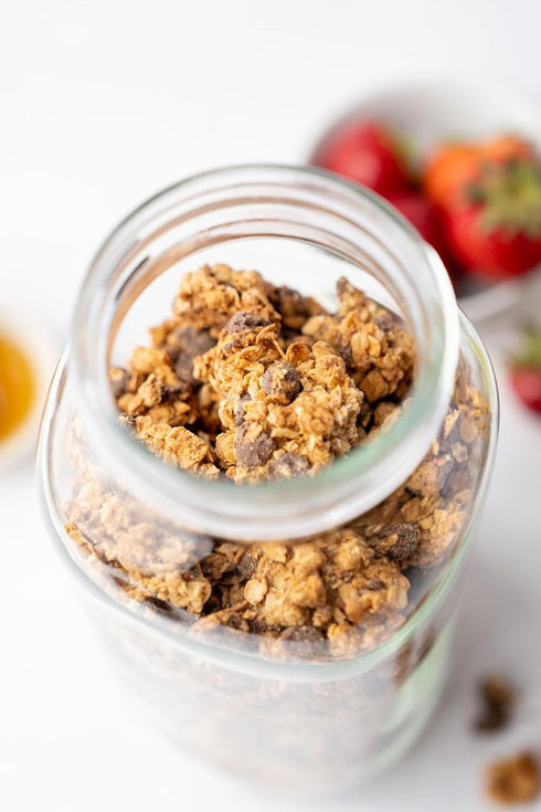 Packs 10 (2oz Jessicas Chocolate Chip Granola - of Snack Bags) - Handmade, Non-GMO, Gluten-Free, Whole Grain
