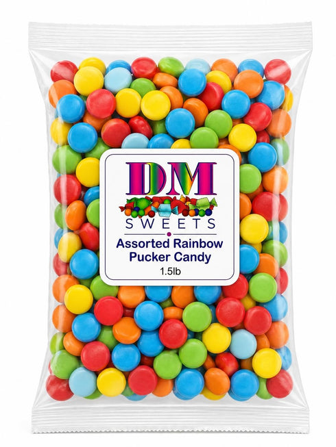 DM Sweets Assorted Rainbow Pucker Candy - 1.5 lbs of Fresh Delicious Sour Fruity