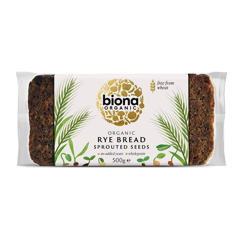 Biona Organic Rye Bread with Sprouted Seeds, 500 GR