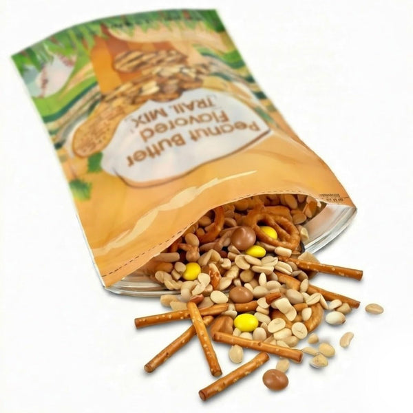 Generic Peanut Butter Trail Mix: Peanuts, Pretzel Sticks, PB Flavored Drops & Candies,