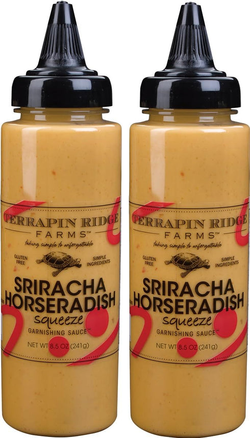 Terrapin Ridge Farms Sriracha Horseradish Garnishing Sauce Two 8.5 Ounce Squeeze Bottles