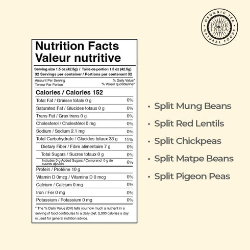 5 3 lbs Pride Of India Indian Bean & Lentil Superfood Delicious Panchratna Dal Mix, Jar