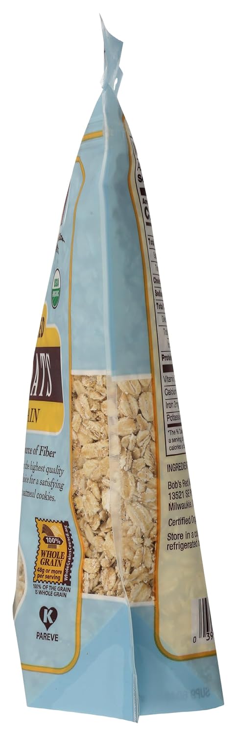16oz (Pack 1) Bob's Red Mill Organic Old Fashioned Rolled Oats, of - Non GMO, Whole Grain, Vegan, Kosher