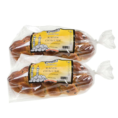 Green's Braided Raisin Callah Bread, 2 Pack 16 oz. Shabbat Challah Breads