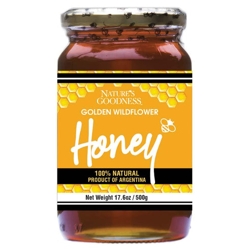 Nature's Goodness Golden Wildflower Honey In Glass Jar - 17.6 oz (500g)