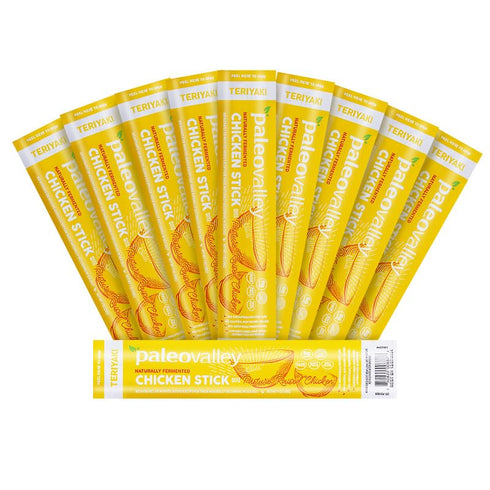 Paleovalley Pasture-Raised Chicken Sticks 10 Pack 7g Protein per Stick Keto-Friendly, Paleo,