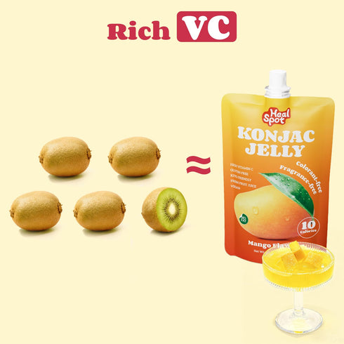 10 Healspot Real Fruit Juice Snacks Konjac Jelly with Collagen Peptides and Vitamin C, No Artificial Sweetener, Low