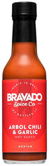 Arbol Chili and Garlic Hot Sauce By Bravado Spice Gluten Free, Vegan,