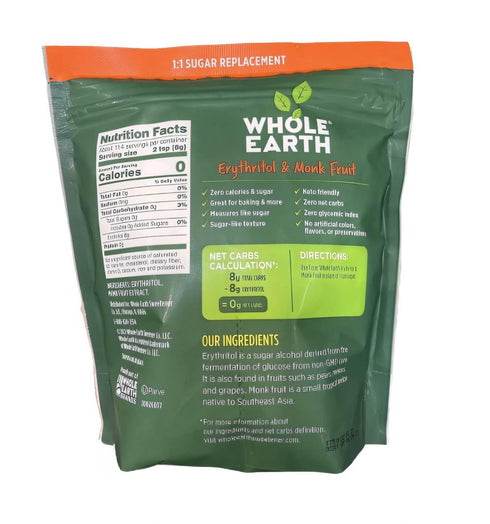 Generic 32 oz (1 Pack (32 oz)) Plant-Based Erythritol & Monk Fruit Sweetener Zero Calorie Sugar Alternative