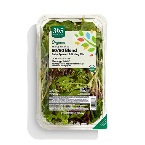 365 by Whole Foods Market Whole Foods Market, Organic 50-50 Blend, Baby Spinach & Spring Mix, 16
