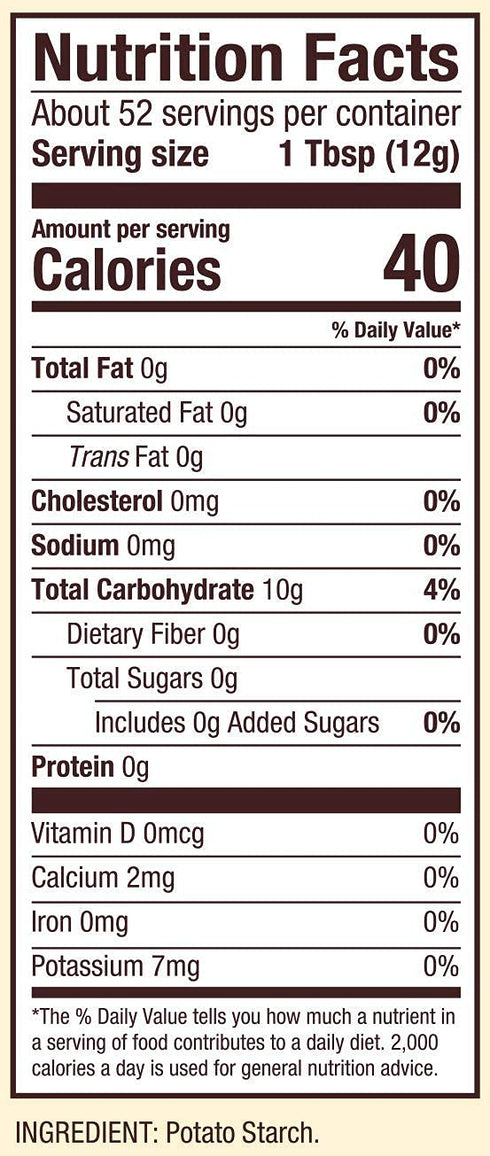 22 (Pack 4) Bob's Red Mill Potato Starch, Resealable Stand up Bag, ounce